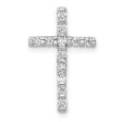 14k White Gold 1 4 Ctw Diamond Latin Cross Slide Pendant, 11 x 18mm Hot on Sale