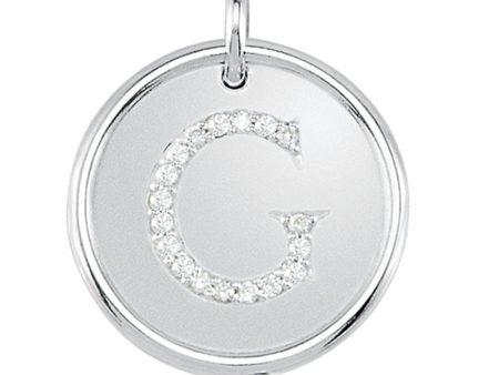 1 10 Ctw G-H, I1 Diamond Initial 17mm 14k White Gold Pendant Letter G Online