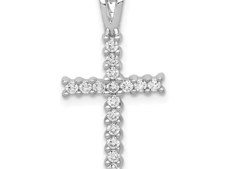 14k White Gold 1 6 or 1 4 Ctw Diamond Latin Cross Pendant Sale