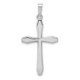 14k White Gold Polished Cross Pendant, 17 x 34mm For Cheap