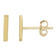 1.8 x 8.7mm (3 8 Inch) 14k Yellow Gold Small Vertical Bar Earrings Cheap