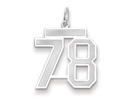 14k White Gold, Jersey Collection, Medium Number 78 Pendant Supply