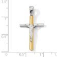 14k Two Tone Gold, Polished Crucifix Pendant, 18 x 32mm Online