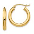 3mm x 20mm 14k Yellow Gold Classic Round Hoop Earrings Cheap