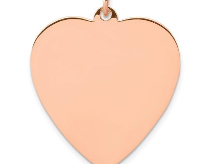 14k Rose Gold Engravable Heart Disc Pendant, 24mm Online