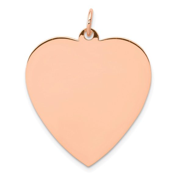 14k Rose Gold Engravable Heart Disc Pendant, 24mm Online