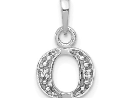 The Chloe Mini Diamond Accent Initial O Pendant in 14k White Gold For Discount