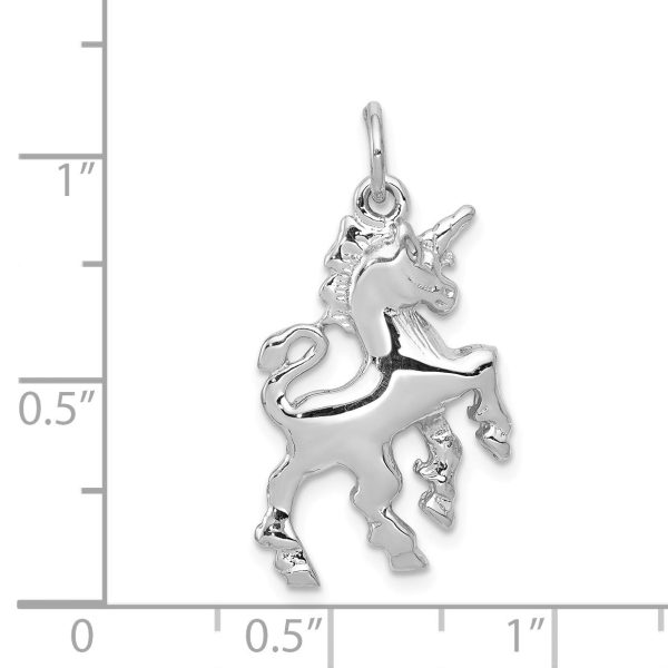 14k White Gold Polished Unicorn Charm or Pendant Supply