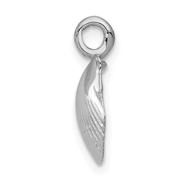 14k White Gold Open Back Seashell Pendant Hot on Sale