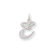 14k White Gold, Ella Collection Medium Fancy Script Initial E Pendant Online