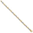 14K White & Yellow Gold, 4.5mm Fancy Link Chain Bracelet, 7 Inch Sale