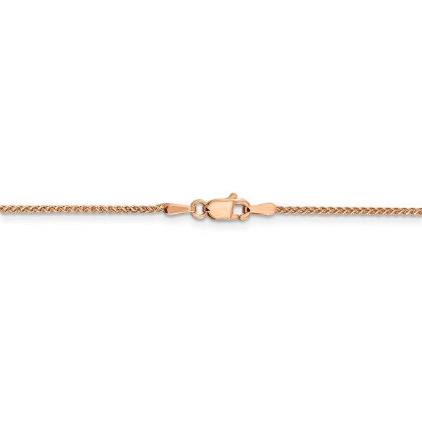 1.2mm, 14k Rose Gold, Diamond Cut Solid Spiga Chain Bracelet, 7 Inch Supply