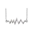 Sterling Silver Heartbeat Bar Necklace, 16-18 Inch Online Sale