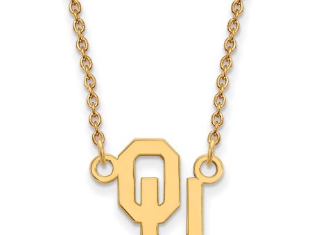 10k Yellow Gold Oklahoma OU Small Pendant Necklace Online now