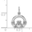 14k White Gold Claddagh Charm, 13mm For Discount