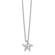 13mm Starfish Diamond Necklace in Rhodium Plated Silver, 18 Inch Fashion