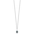 1 20 Ctw Blue & White Diamond Small Oval Necklace in Sterling Silver For Discount