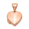 14k Rose Gold 10mm Polished Heart Shaped Locket Hot on Sale