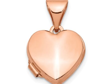 14k Rose Gold 10mm Polished Heart Shaped Locket Hot on Sale