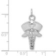 14k White Gold Nurses Cap and Caduceus Pendant Discount