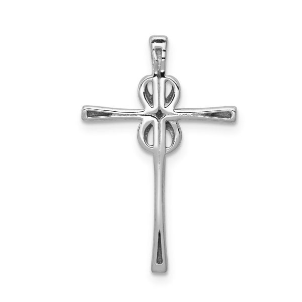 14k White Gold 0.04 Ctw Diamond Infinity Cross Slide Pendant, 16x26mm Online Sale