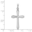 14k White Gold Polished Cross Pendant, 17 x 34mm For Cheap