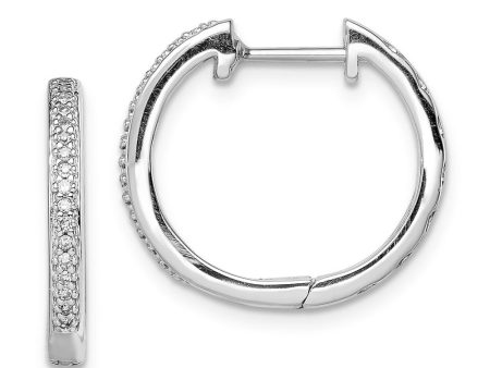 1 10 Carat Diamond Round Hoop Hinged Earrings in Sterling Silver, 18mm on Sale