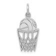 14k White Gold Polished Basketball and Net Charm For Cheap