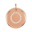 14k Rose Gold and Diamond Initial A-Z Disc Pendant, 17mm (5 8 inch) Online