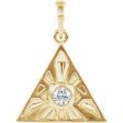 14k Gold 1 10 Ct Diamond Eye of Providence Pendant, 14mm Online