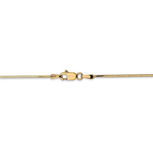 1.2mm, 14k Yellow Gold, Octagonal Snake Chain Bracelet, 7 Inch For Discount