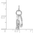 14k White Gold & CZ Wedding Rings Charm or Pendant, 11mm For Discount