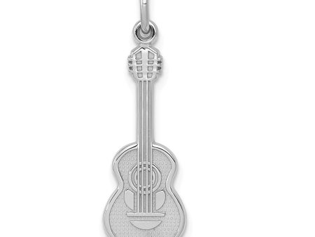 14k White Gold Vertical Classical Guitar Charm Online