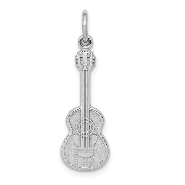 14k White Gold Vertical Classical Guitar Charm Online