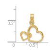 14k Yellow Gold Double Hooked Open Heart Charm Online