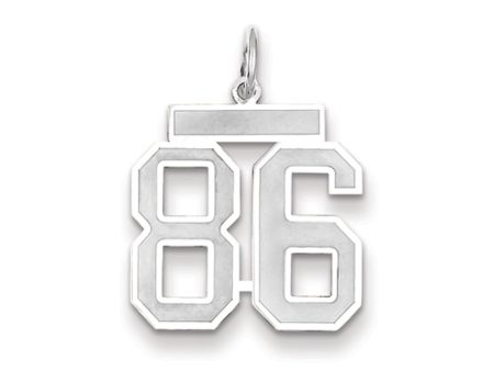 14k White Gold, Jersey Collection, Medium Number 86 Pendant Fashion