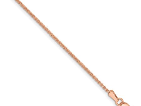 1.2mm, 14k Rose Gold, Diamond Cut Solid Spiga Chain Bracelet, 7 Inch Supply