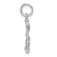 14k White Gold Diamond Cut Anchor Charm or Pendant For Cheap