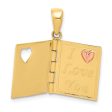 14k Two Tone Gold & Enamel Sweetheart Book Pendant, 13mm Fashion