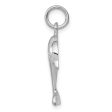 14k White Gold 2D Jumping Dolphin Charm For Sale