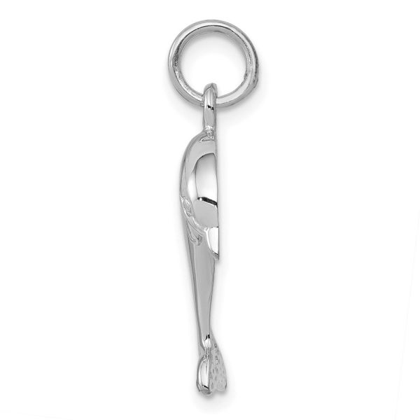 14k White Gold 2D Jumping Dolphin Charm For Sale