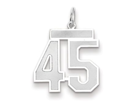 14k White Gold, Jersey Collection, Medium Number 45 Pendant For Cheap