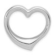 14k White Gold Hollow Heart Slide, 23 x 25mm For Discount