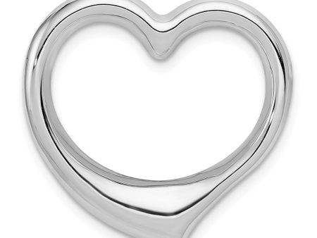 14k White Gold Hollow Heart Slide, 23 x 25mm For Discount