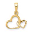 14k Yellow Gold Double Hooked Open Heart Charm Online