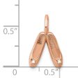 14k Rose Gold Petite 3D Ballet Slippers Pendant For Sale