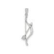 14k White Gold Open Back Bow and Arrow Pendant, 11 x 36mm Discount