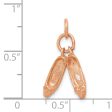 14k Rose Gold 3D Moveable Ballet Slippers Charm Supply