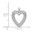 14k White Gold Cutout Open Heart Pendant Hot on Sale