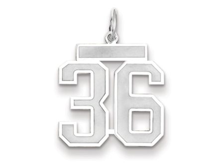 14k White Gold, Jersey Collection, Medium Number 36 Pendant Cheap